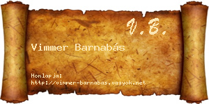 Vimmer Barnabás névjegykártya
